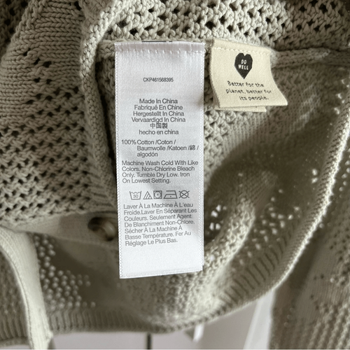 Madewell 100% cotton Floral Open-Stitch Cardigan Sweater NF391 XS NWT - Imagen 14 de 16