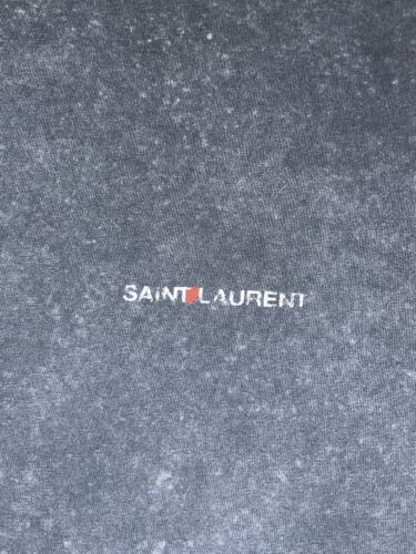 Saint Laurent Paris 17SS Distressed Classic Logo Print Short Sleeve T Shirt Sz M - Picture 11 of 14