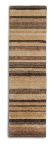 STRIPED REGATTA REG04 Brown Beige QUALITY Modern Handmade Wool Rugs -40% - Picture 2 of 5