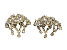 Vintage MUSI Shoe Clips Missing One Stone Rhinestone