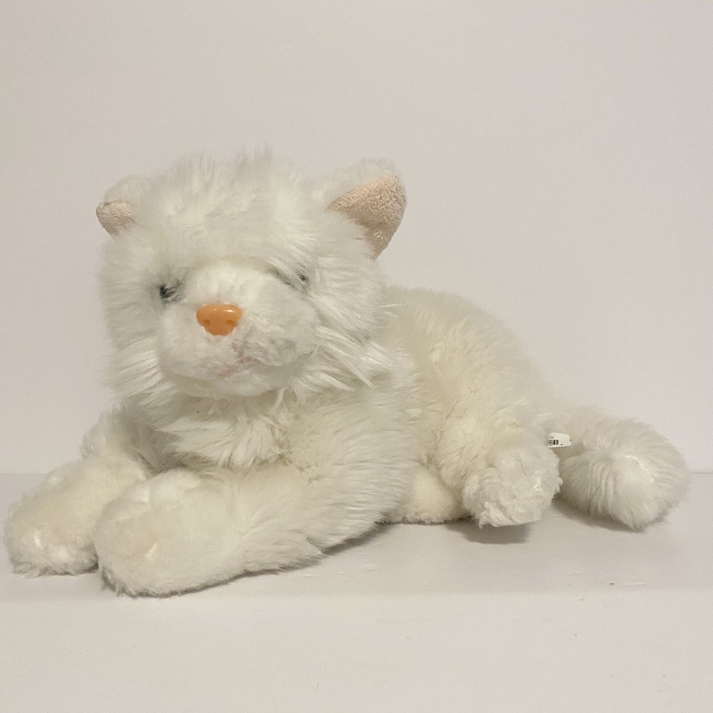 Animal Alley white cat plush stuffed animal with blue eyes and heart