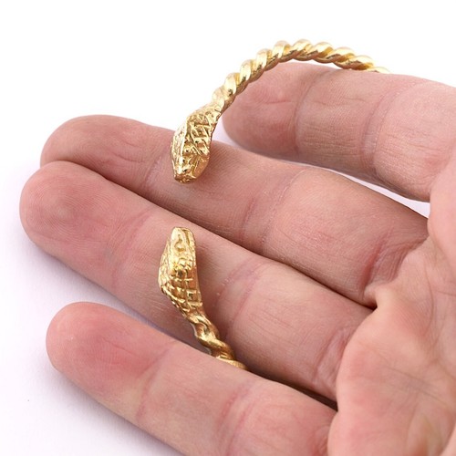 Pulsera de remolino retorcido serpiente latón crudo (64 mm tamaño interior - ajustable) 5490 - Imagen 3 de 4