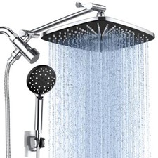 12 Inch High Pressure Rain Shower Head Combo with Extension Arm- Wide Rainfal...