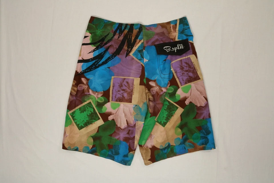 Mens B Split Pattern Board Shorts Large L EUC - Image 2 of 4