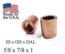 2pc, Bronze Bushing 5/8 x 7/8 x 1 Made In USA Sleeve Bearing