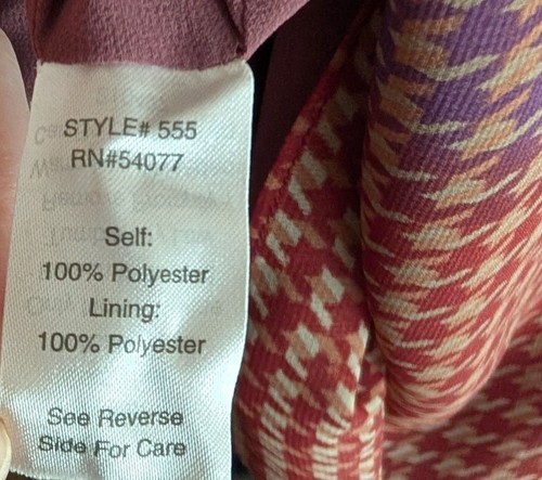 Cabi Pleated Red Purple White Houndstooth Camisole Style #555 - Medium - Picture 7 of 8