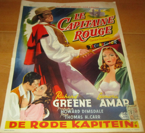 Captain Scarlett Richard Greene Leonora Amar 1953 BELGIEN POSTER 13x19 TOP - Bild 2 von 3