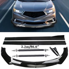 Front Bumper Lip Spoiler Side Skirts Rear Glossy Black For Acura MDX SUV K