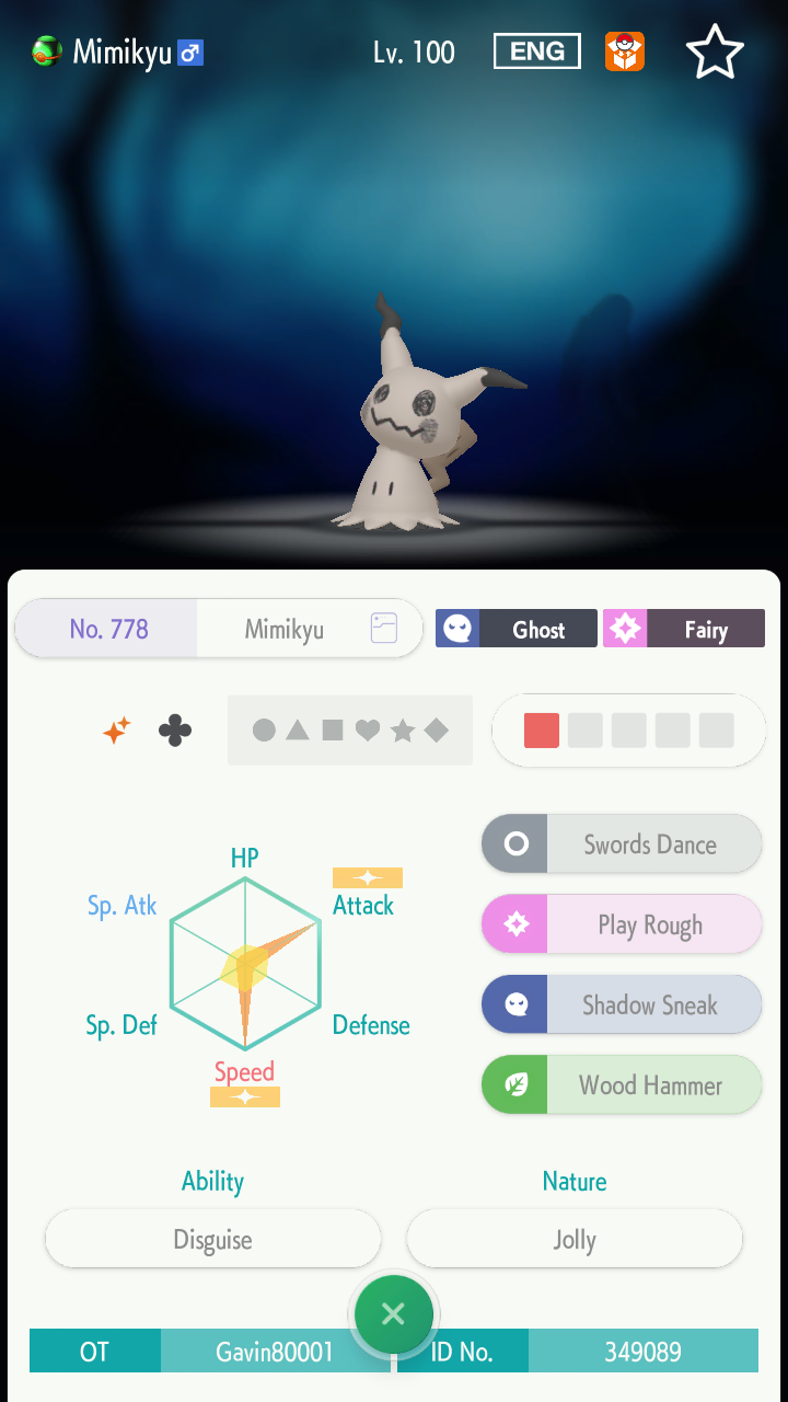 ✨ SHINY MIMIKYU ✨, 6IV, ADAMANT, BATTLE-READY