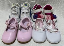 Lot of 4 Infant Girl Shoes Size 2  3 F-4 