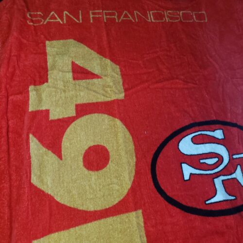 Vintage Jay Franco NFL Beach Towel San Francisco 49ers Licensed Red Gold EUC - Picture 4 of 10