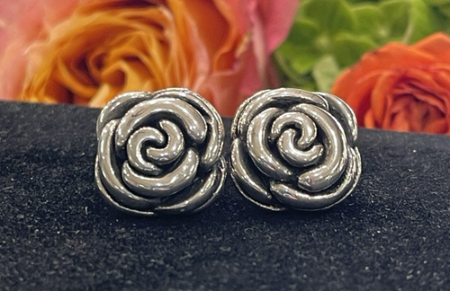 Sterling Silver Rose Bud earrings - Picture 15 of 16