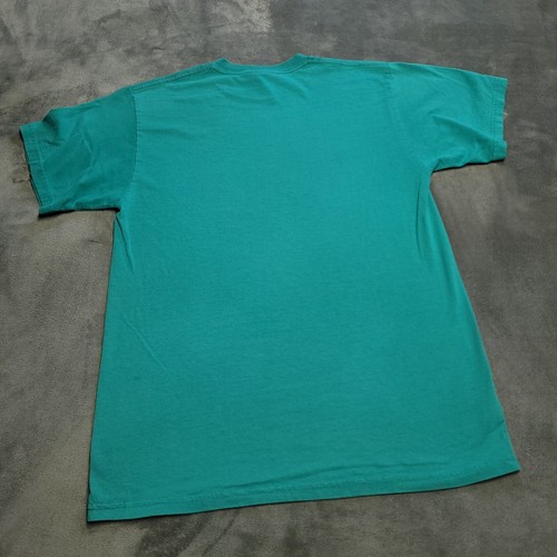 Vtg 90s Horse Equestrian Pony Farm Medium Western Blue/Green Shirt Spot Staining - Picture 3 of 7