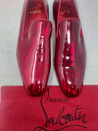 Christian Louboutin MENS Dandelion Red Patent Loafer Shoe US 9.5 EU 42.5 NEW - Picture 4 of 12