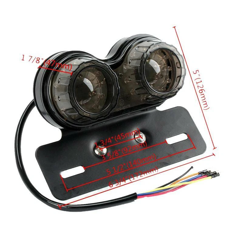 Luces traseras LED de matrícula de freno de señal de giro para Yamaha V Star 1300 1100 650 Foto 3 de 4