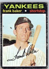 1971 Topps #213 Frank Baker New York Yankees Baseball Rookie Card RC VG