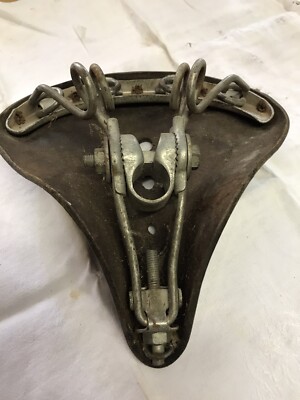Selle De Vélo Ancienne Henri Gauthier – Cuir Marron – Cyclotourisme – France – Occasion