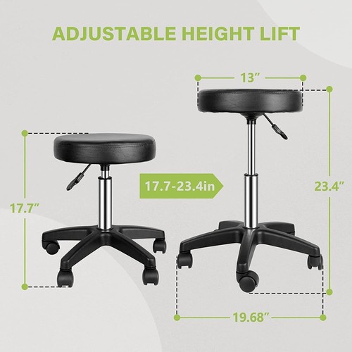 Hydraulic Tattoo Salon Adjustable Stool Massage Facial Spa Beauty Rolling Chair - Picture 3 of 100