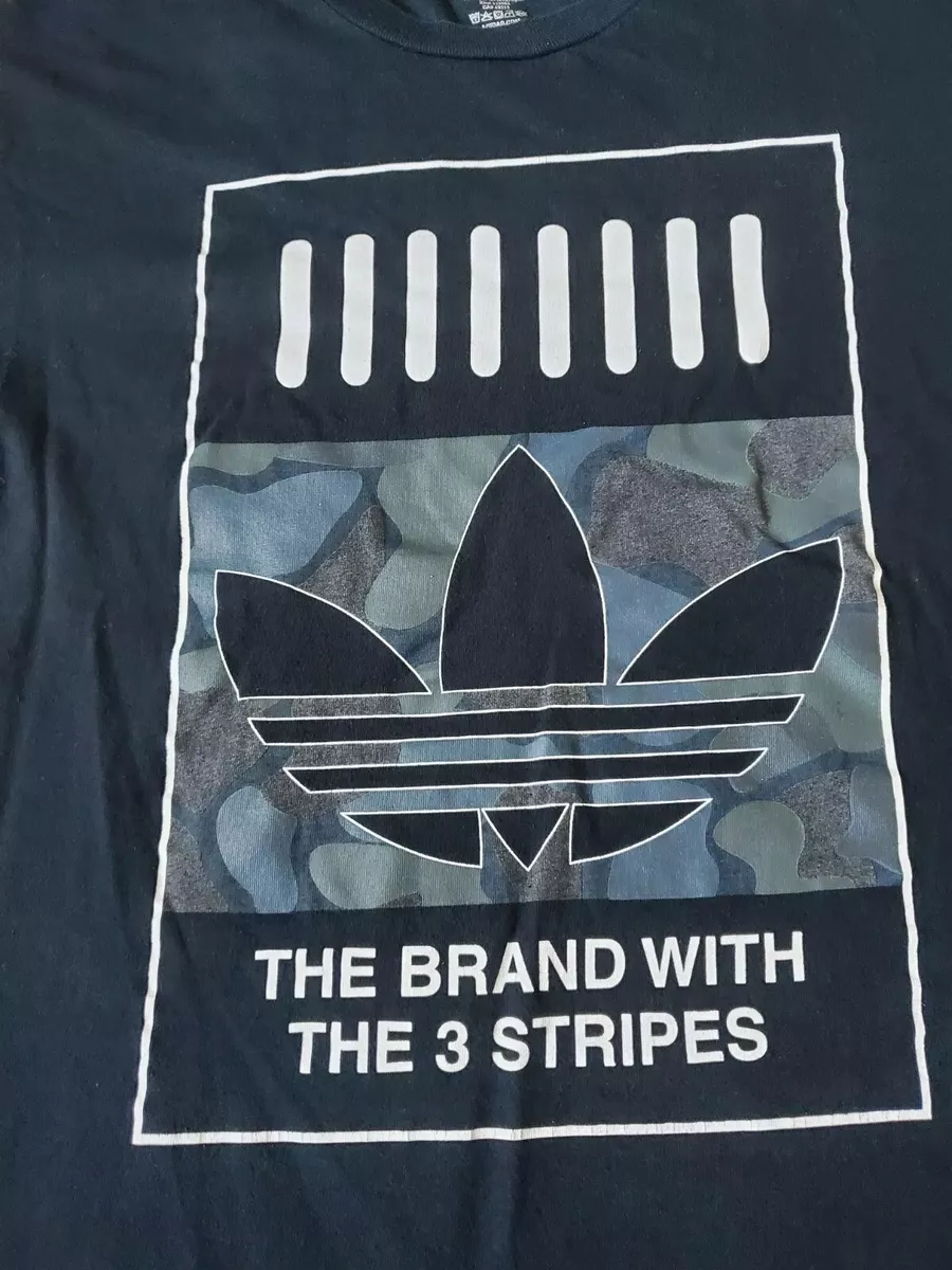 Adidas The Brand With Size the T-Shirt Mens 3 Stripes | Tee Black Camo eBay XL