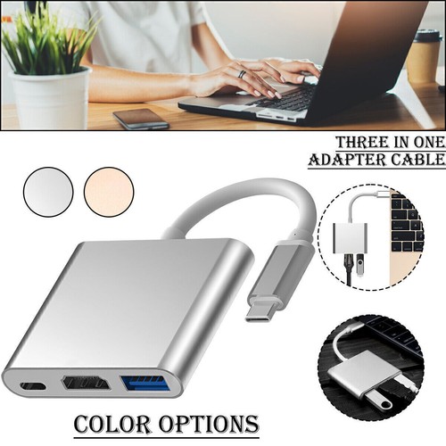 Adaptateur USB C HUB Type C vers USB HDMI 4K TV PD Samsung MacBook Air Pro PC 3 couleurs - Photo 3/10