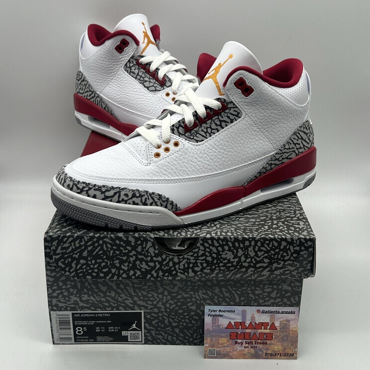 Size 8.5 - Jordan 3 Retro Mid Cardinal Red Brand New Og All