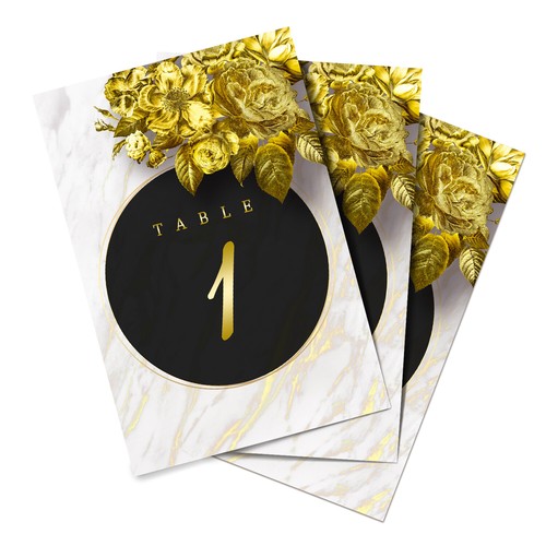 Tarjetas de lugar de mesa para bodas o eventos números 1-25 de doble cara - Tamaño: 4 x 6 - Imagen 27 de 40