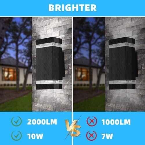 Modern Garden LED GU10 Lamp Wall Mounted Light External Up & Down Light Outdoor - Picture 2 of 15