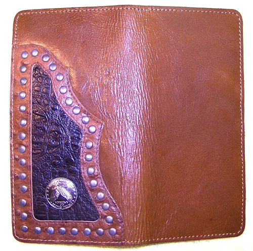 NEW: Custom-Made, Heavy-Duty, Leather Wallet Business Card Case - Woods Harness - Picture 6 of 7