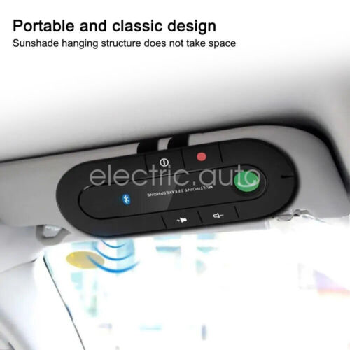 Wireless Bluetooth Speaker Hands-Free Car Kit Speakerphone Visor Clip Receiver - Picture 3 of 18
