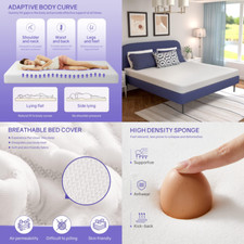 Bed Gel Memory Foam Mattress Pressure KING Breathable CertiPUR-US Certified 6"