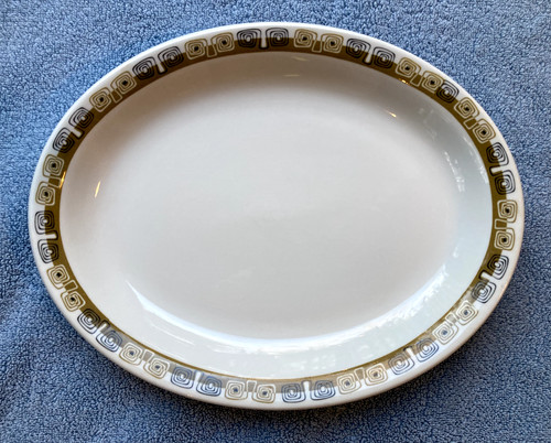 Vintage Shenango China Kon-Tiki Oval Platter Plate MCM Tiki Restaurant Ware