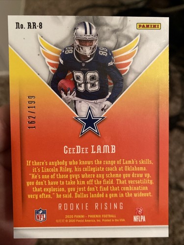 2020 Panini Phoenix Rookie Rising Pink #RR-8 CeeDee Lamb /199 - Picture 2 of 2