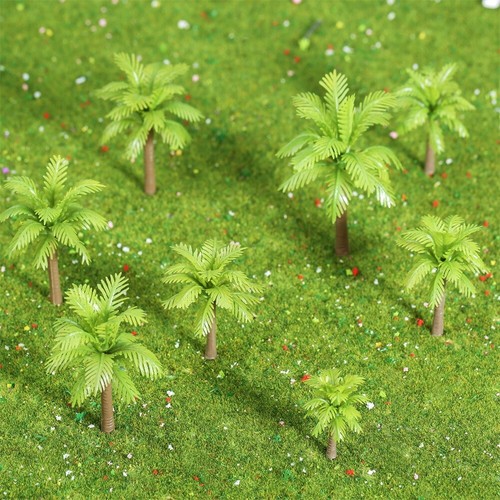 20x Mixed Coconut Palm Model Trees Building Train Railway Architecture Landscape - Picture 13 of 16