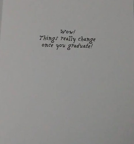 New Greeting Card & Envelope Graduation Sarcastic Funny Hallmark SHOEBOX - Picture 3 of 4
