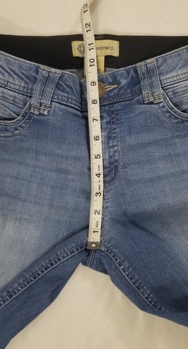 Democracy Damengröße 10 gerades Bein Jeans Stretch Denim Bauchtechnologie - Bild 10 von 10