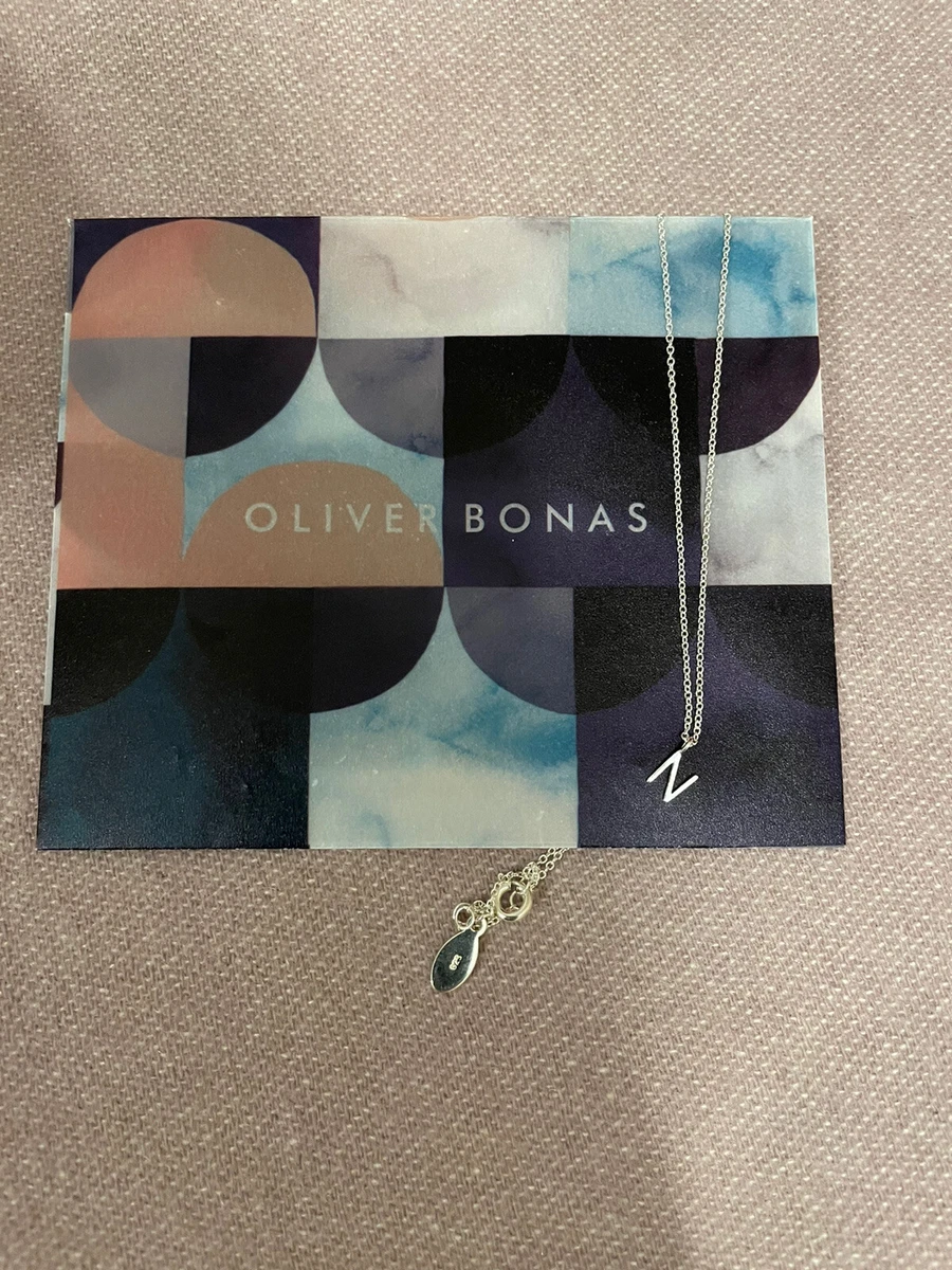 Oliver Bonas Sterling Silver Alphabet Necklace Letter N