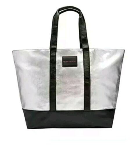 Victoria's Secret Ltd Ed metallic silver x-large tote, weekender, travel, gym