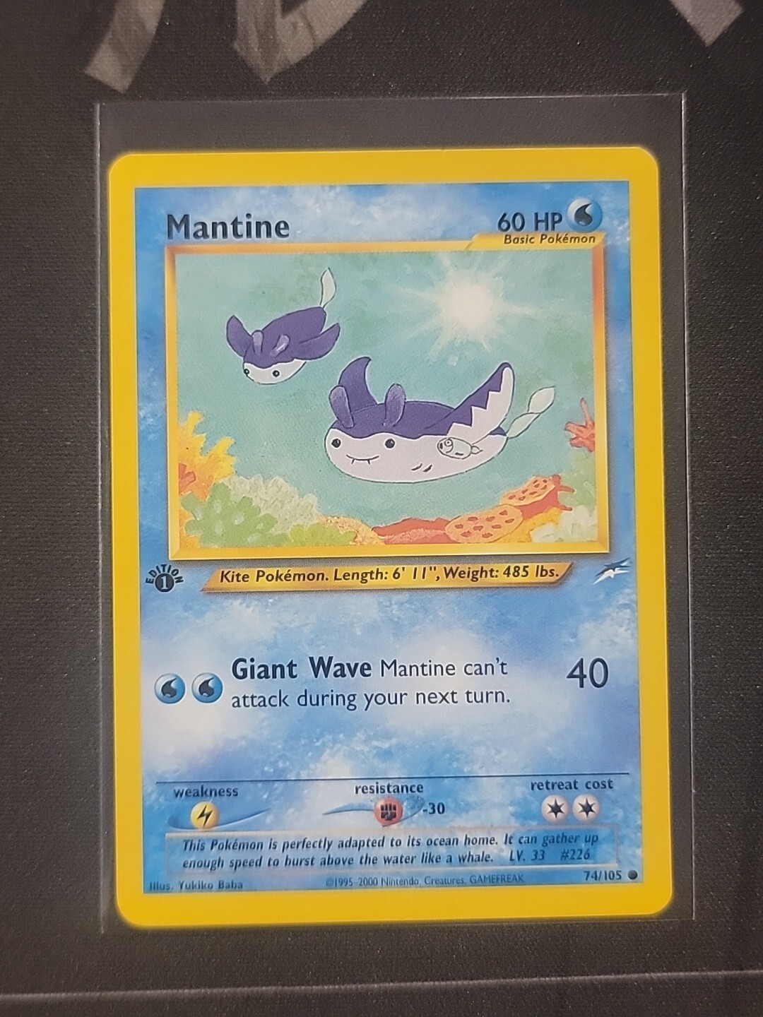 Pokémon TCG Mantine Neo Destiny 74/105 Regular 1st Edition Common LP