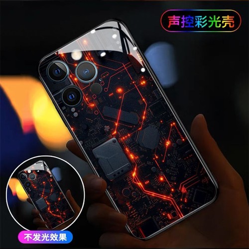 Circuit Board Flash LED Light up Phone Case Cover for iPhone 16 15 14 13 Pro Max - Picture 24 of 25