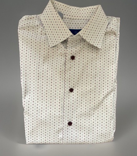 David Donahue Mens Long Sleeve Dress Shirt Size 17 X 32/33 Cotton Trim Fit