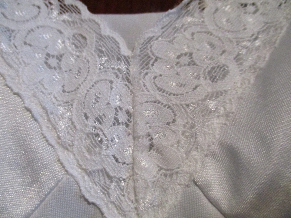 Vestido para dormir Gilligan & O'Malley para mujer talla 22" M blanco de encaje lencería completa sin cordones Foto 4 de 4