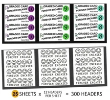 300 Generic Graded Grading Card HEADERS Labels for Empty Slabs