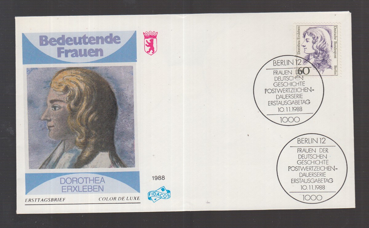 Germany Berlin FDC 1988 - Dorothea Christiane Erxleben / 1. German female doctor | eBay Germany Berlin FDC 1988 - Dorothea Christiane Erxleben / 1. German female doctor | eBay