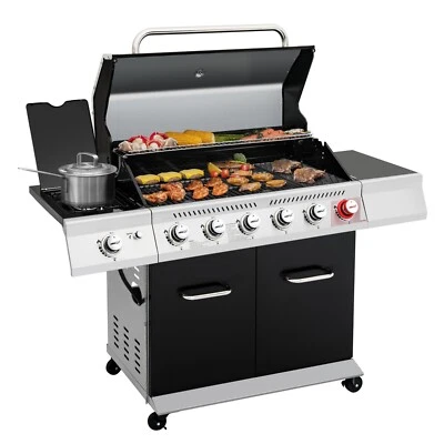 Royal Gourmet 6-Burner Propane Gas Grill in Black Outdoor Backyard BBQ Party