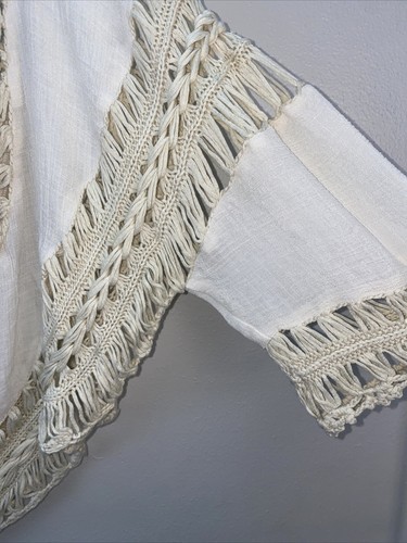 Shoulder Shrug Beige cream ivory knit Macramé no size see measurements - Picture 9 of 10