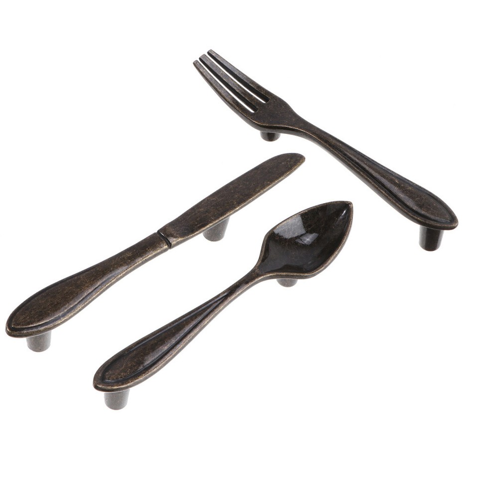 3 Pcs and Fork Door Handles Spoon Knobs Kitchen eBay