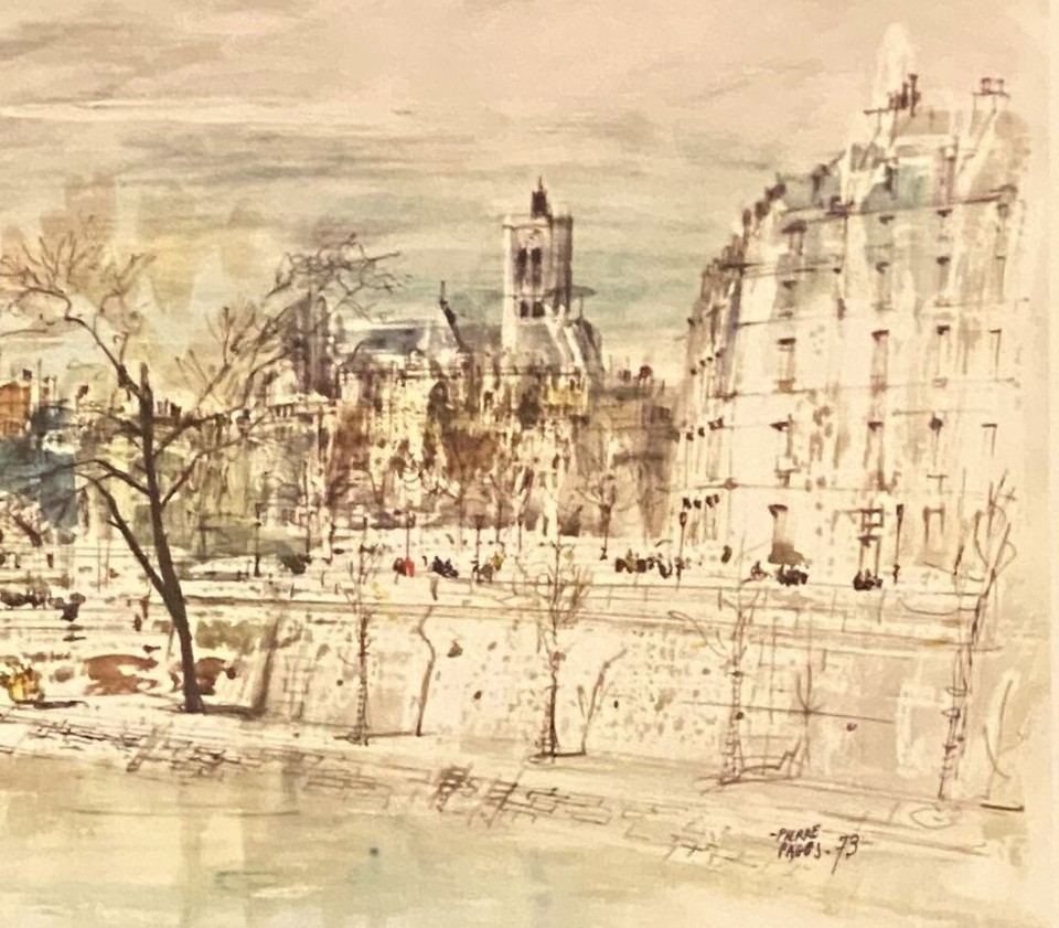 Affiche D'exposition Pierre Pagès "Aquarelles", Galerie Du Nouvel Essor Paris 1973 - Originale, En Très Bon état, Non Encadrée