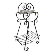 Vintage Iron Ashtray Stand Cigar Smoking With Magazine Rack Mid-Century Modern