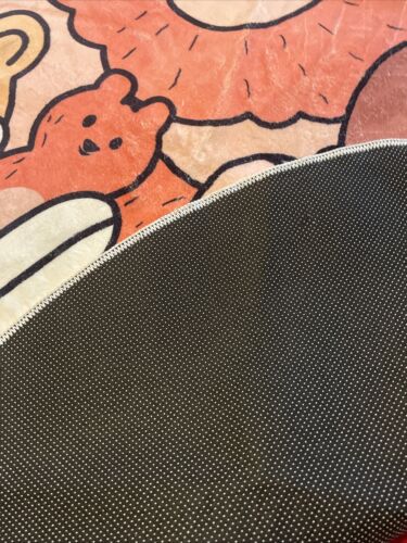 ABREEZE Nursery Kids Rug Round 5’3” Diameter, Zoo Animals, Neutral, Faux Wool - Picture 5 of 6