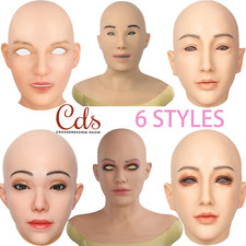 Crossdresser Head Mask For women For Cosplay Realistic Silicone Female Face Mask